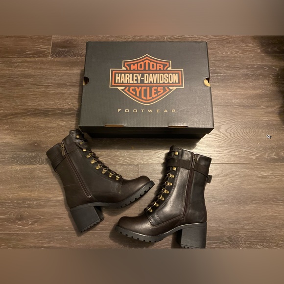 Harley Davidson Size 10 Women’s Marinda 9” Lace Motorcycle Riding Boots - Picture 7 of 8